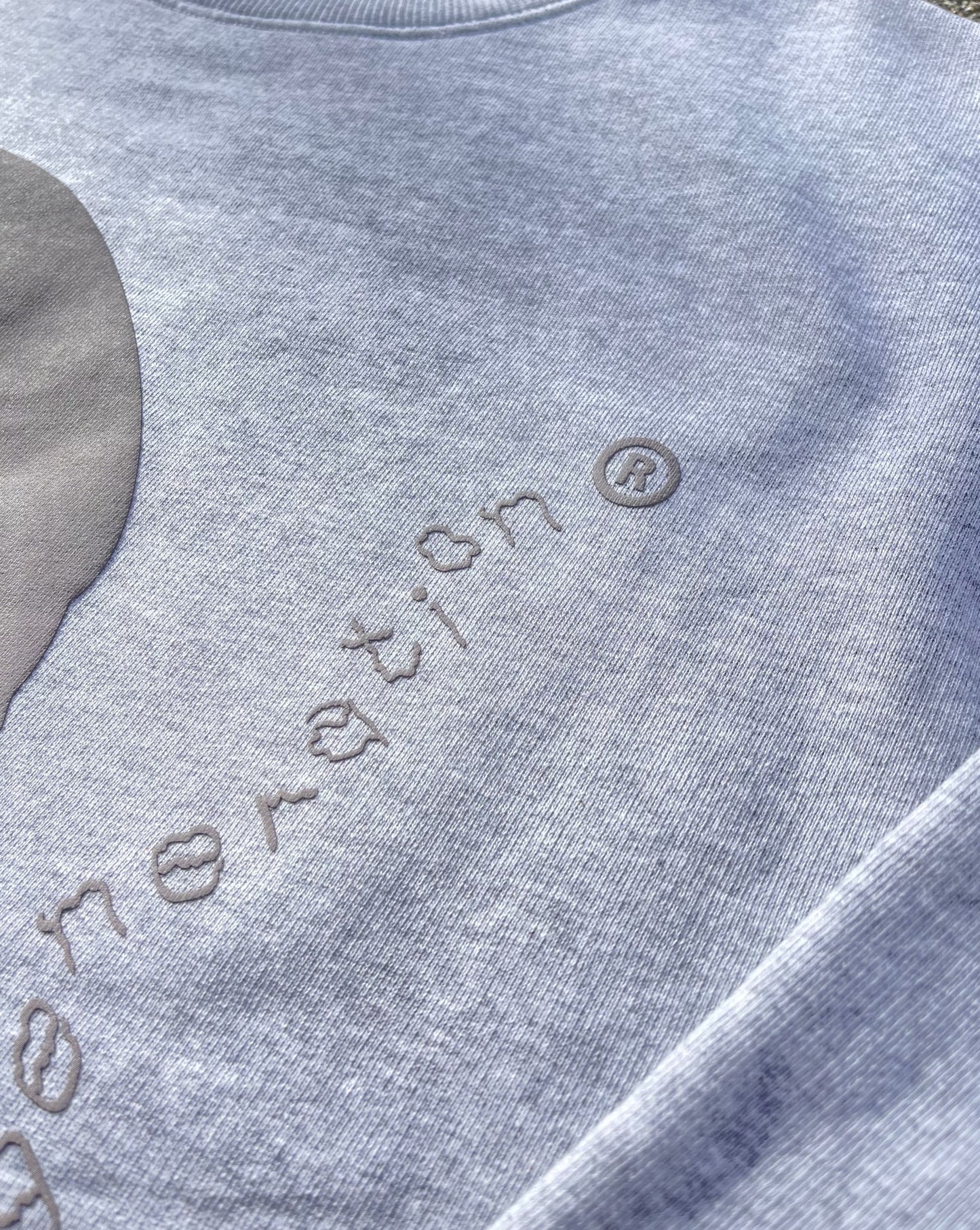 "EXISTENTIAL" A HEATHER GREY CREWNECK