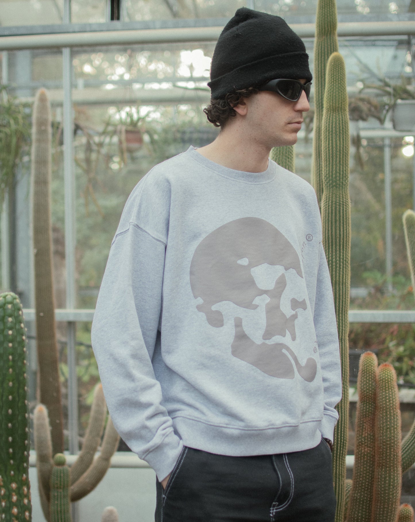 "EXISTENTIAL" A HEATHER GREY CREWNECK